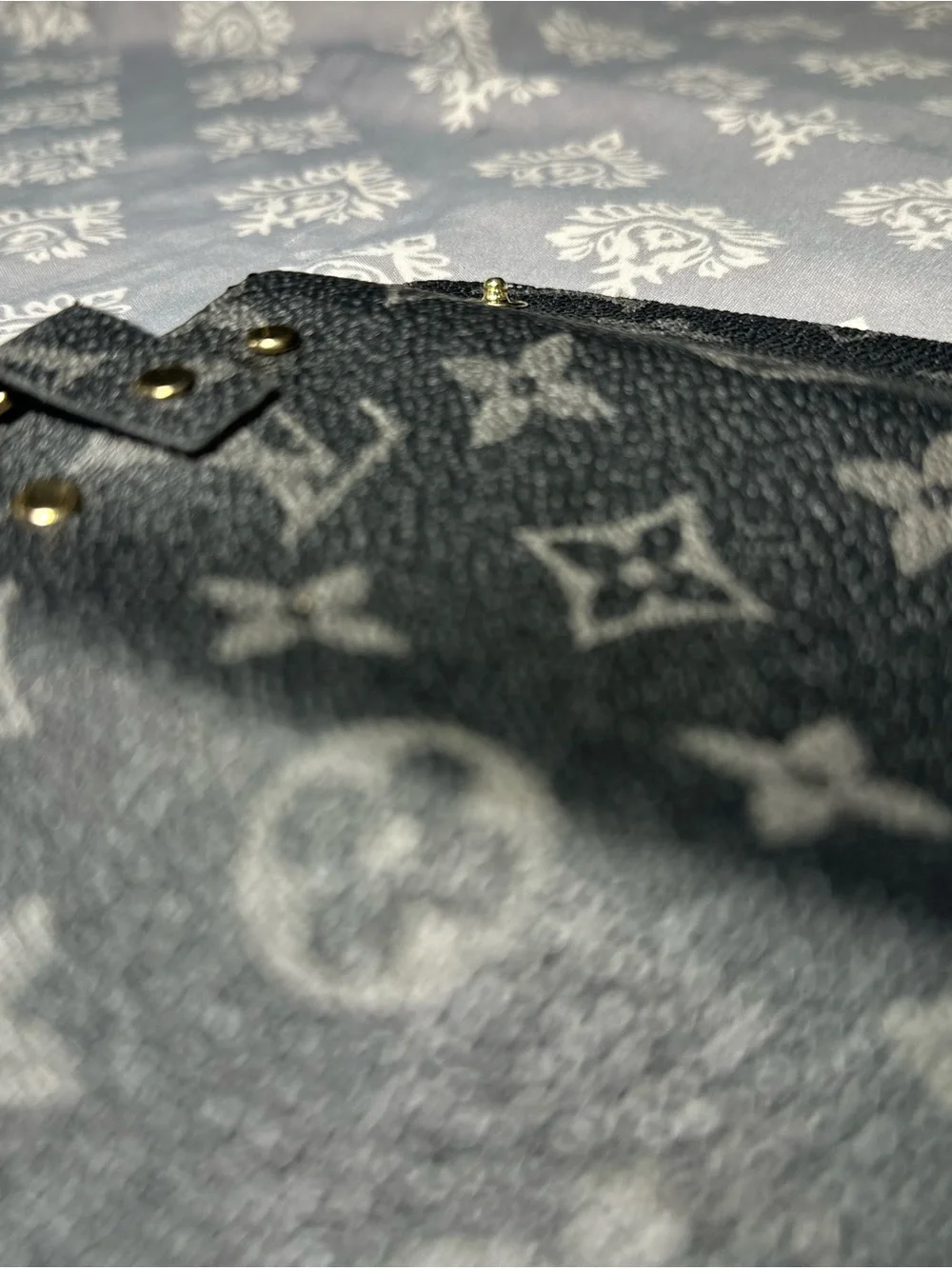 Louis Vuitton Black Monogram Key Pouch with Gold Hardware